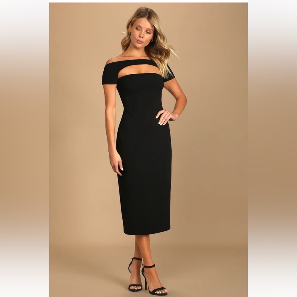 NWT Off-the-Shoulder Cutout Midi Dress